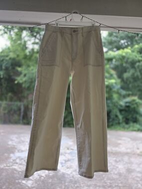 Time and Tru Light Beige Wide-Leg Utility Chinos